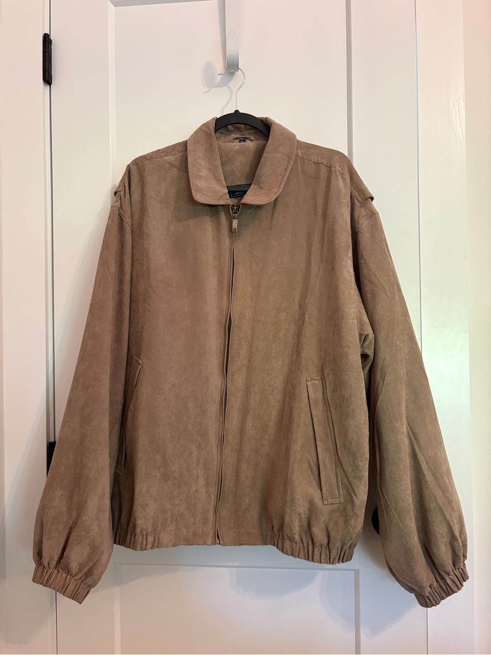 Men's Tan Suede Zip-Front Jacket